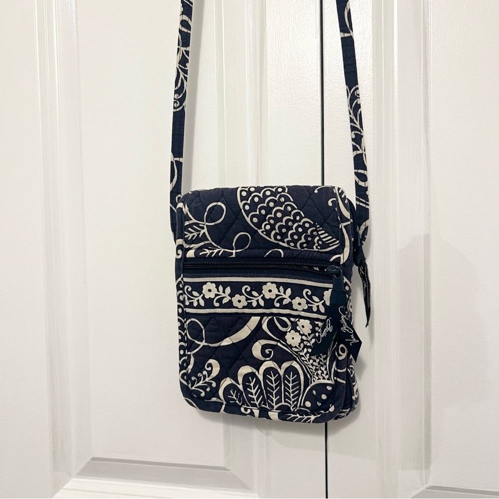 Vera Bradley Mini Hipster crossbody "Twirly Birds Navy" retired pattern